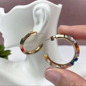 Argento Vivo Colorful Gold Hoop Earrings